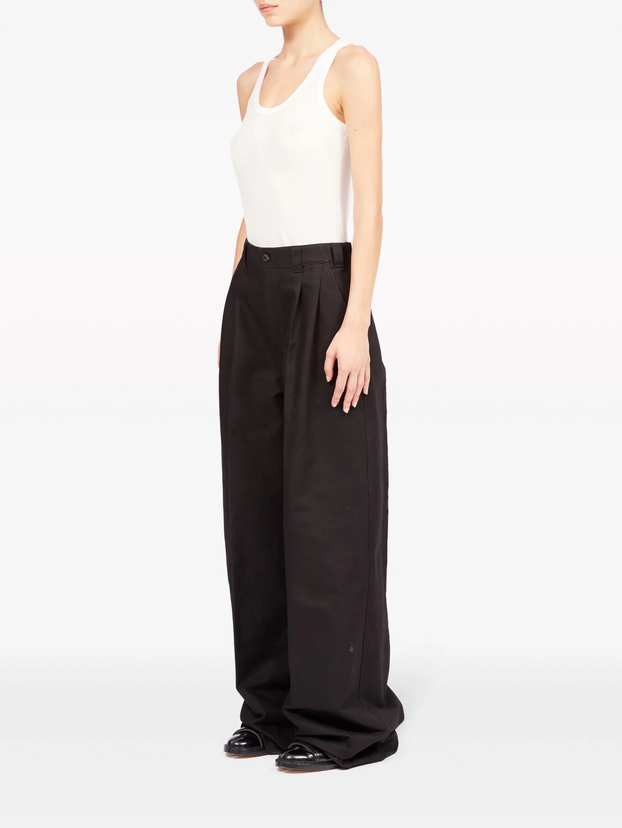 Shop Maison Margiela Women Relaxed Tailored Trousers In 900 Black
