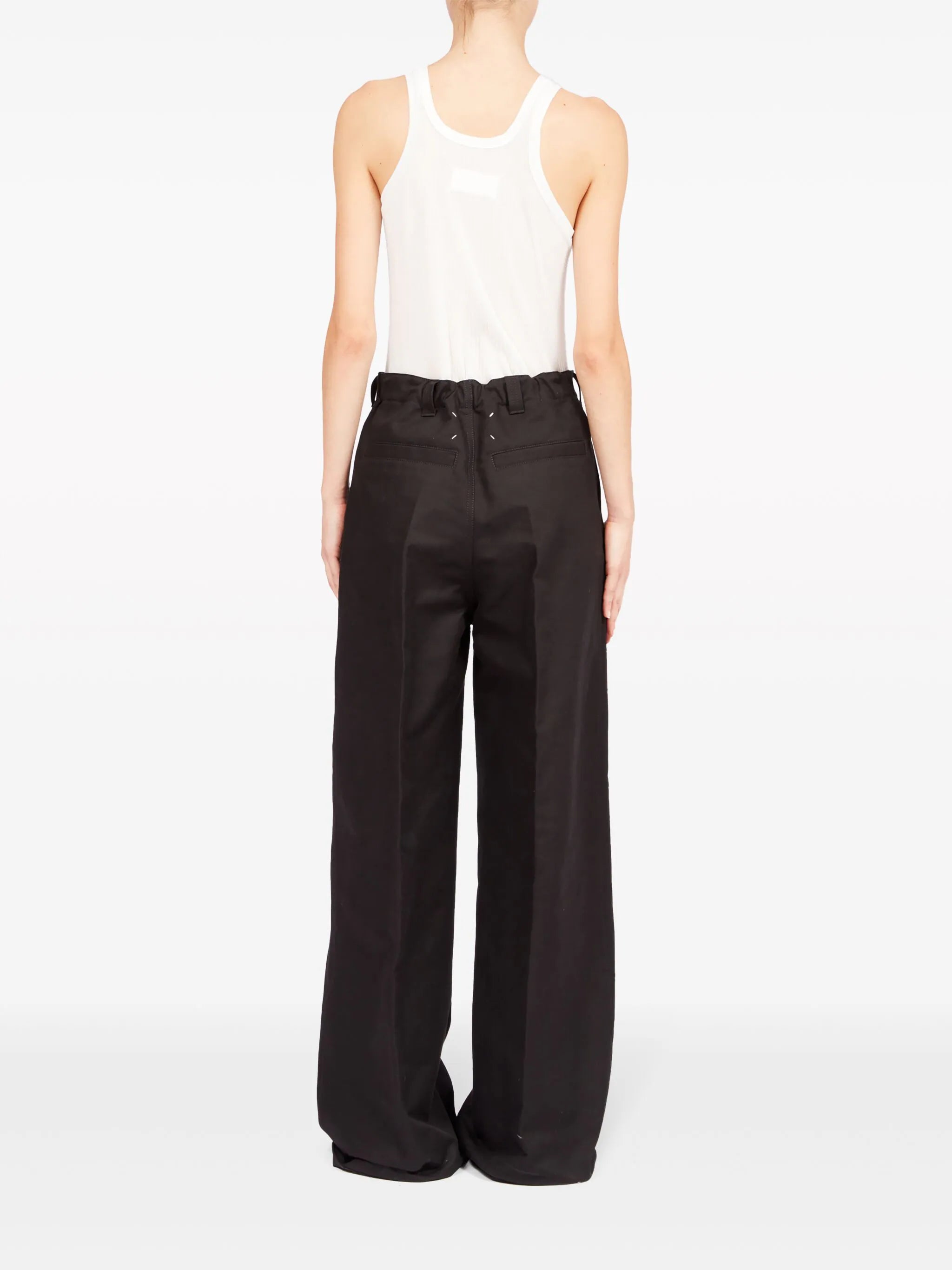 Shop Maison Margiela Women Relaxed Tailored Trousers In 900 Black