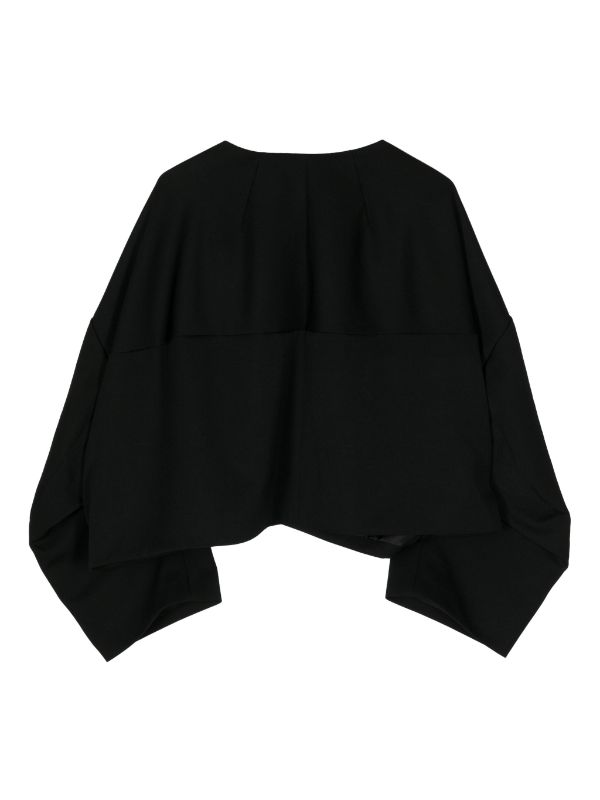 Shop Comme Des Garçons Comme Des Garcons Women Solid Color Collarless Jacket In Black