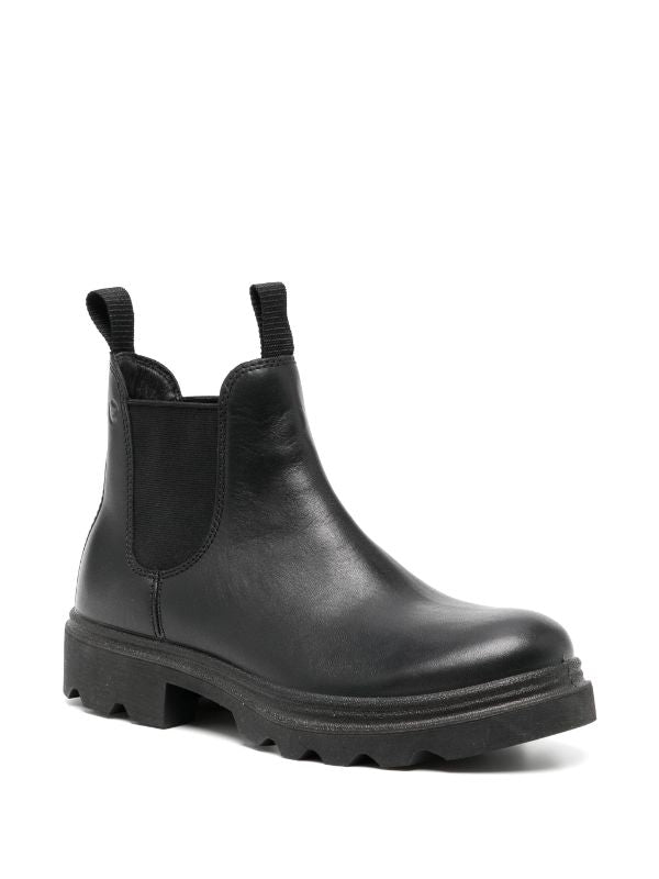 Shop Ecco Leather And Robber In 01001 Black