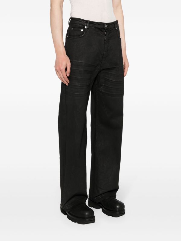 Shop Rick Owens Men Denim Geth Jeans In 99 Black Wax