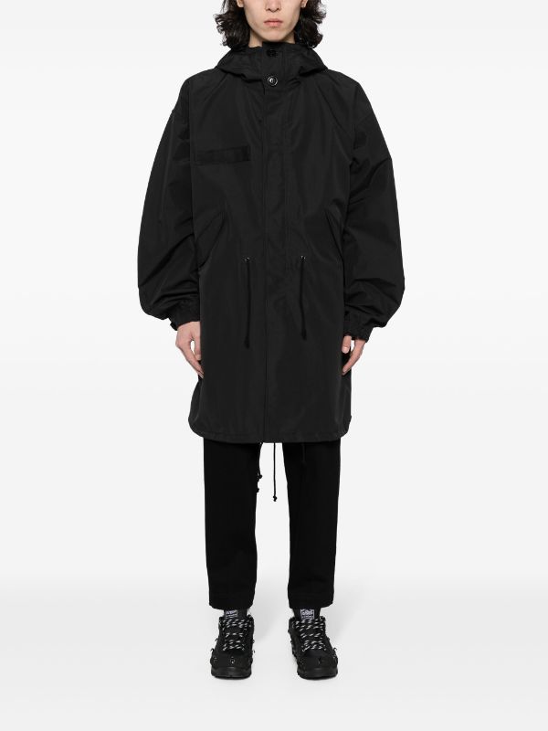 Shop Junya Watanabe Men Hooded Casual Coat In Black
