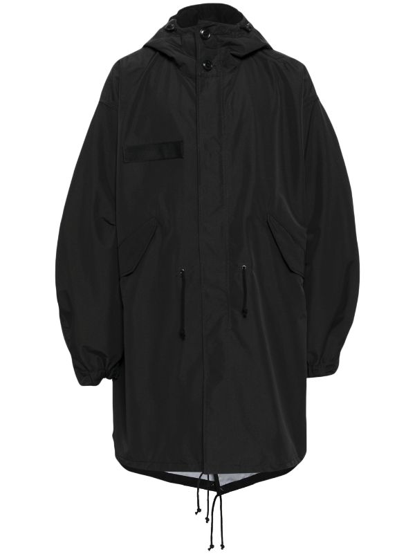 Shop Junya Watanabe Men Hooded Casual Coat In Black