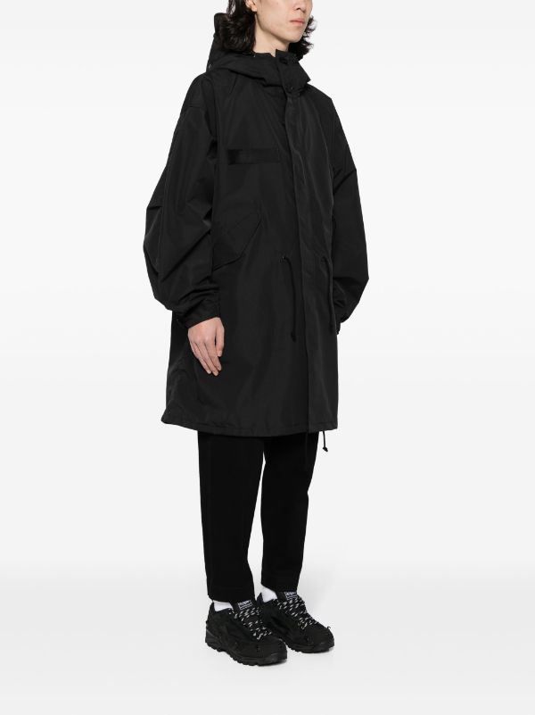 Shop Junya Watanabe Men Hooded Casual Coat In Black