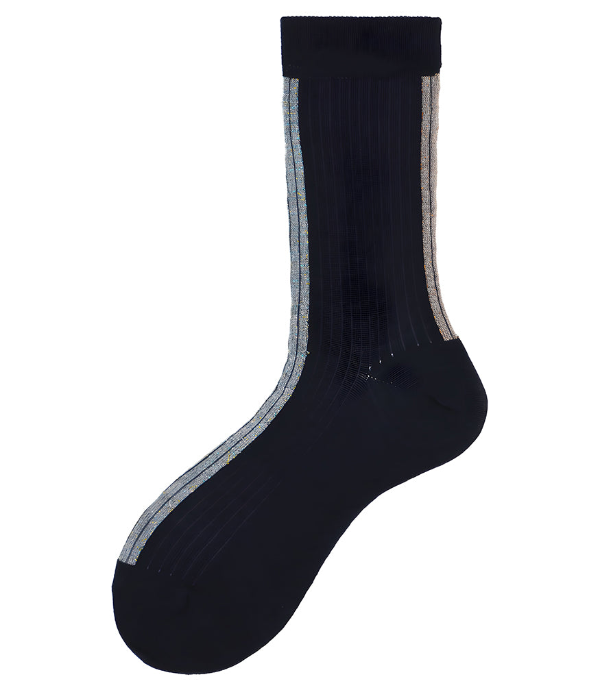 Alto Milano Blue Altea Short Socks In Black