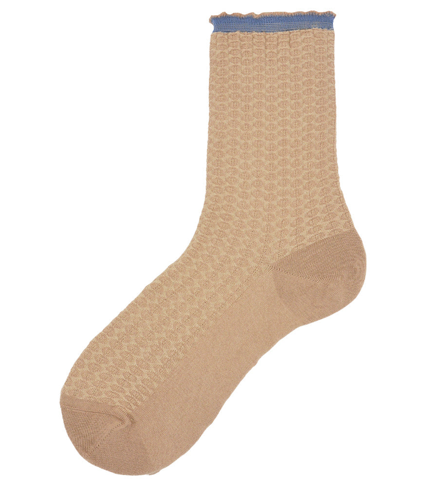 Alto Milano Sand Gilma Short Socks In Brown