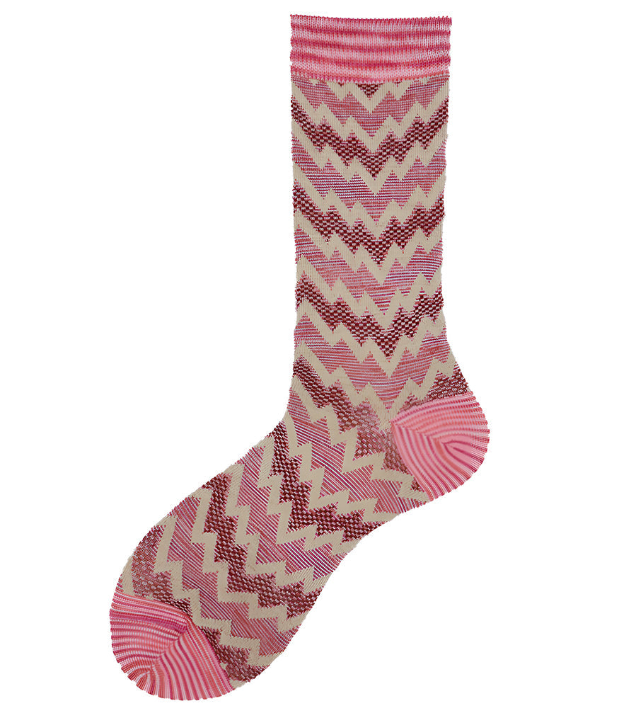 Alto Milano Cream Iole Short Socks In Pink