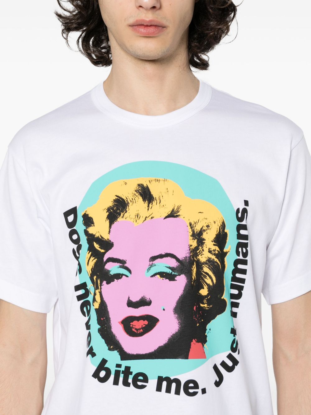 Shop Comme Des Garçons Shirt Comme Des Garcons Shirt Men Marilyn Monroe Graphic Tee In White