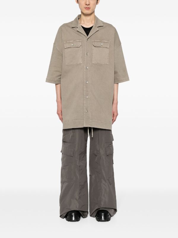 Shop Rick Owens Drkshdw Men Denim Magnum Tommy Shirt In 08 Pearl