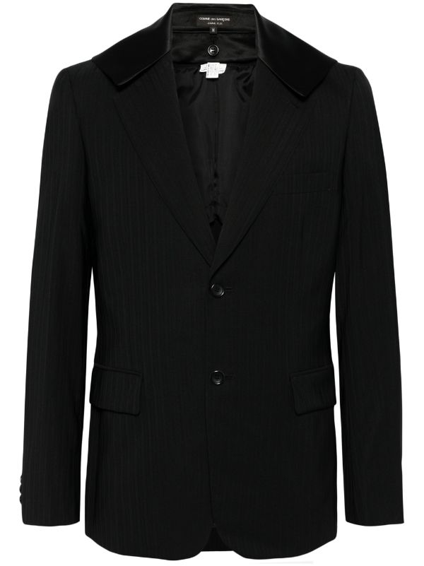 Shop Comme Des Garçons Homme Deux Comme Des Garcons Homme Plus Men Stripe Curved Pocket Jacket In Black  Black