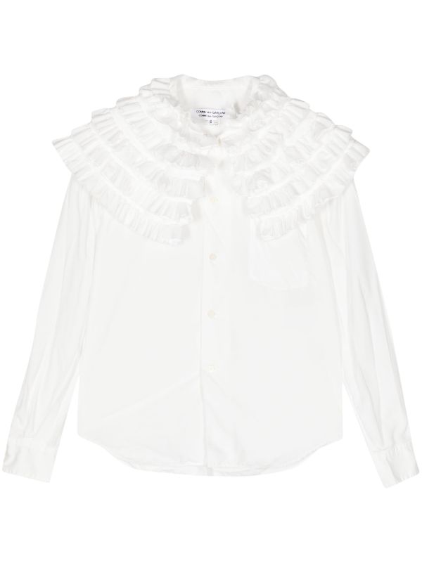 Shop Comme Des Garçons Comme Des Garçons Comme Des Garcons Comme Des Garcons Women Button Front Blouse In White