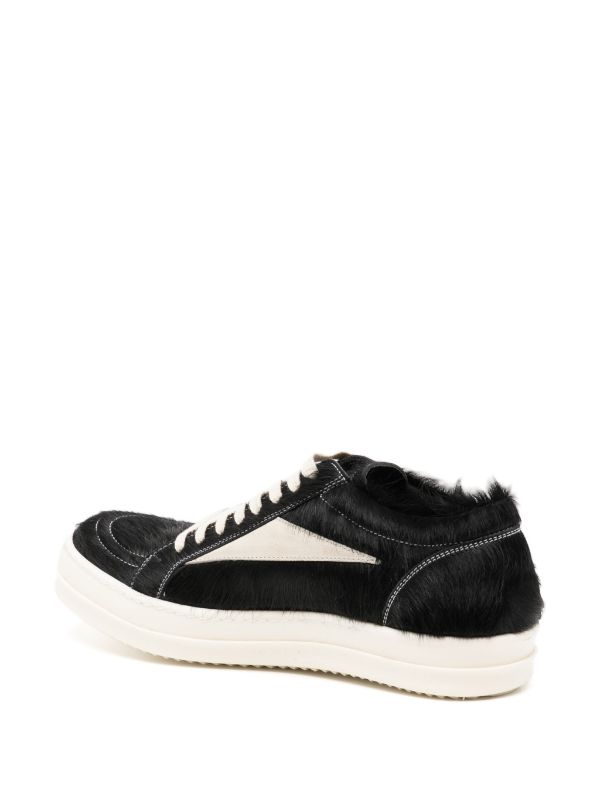 Shop Rick Owens Men Pelliccia Vintage Fur Sneaks In 911 Black/milk/milk