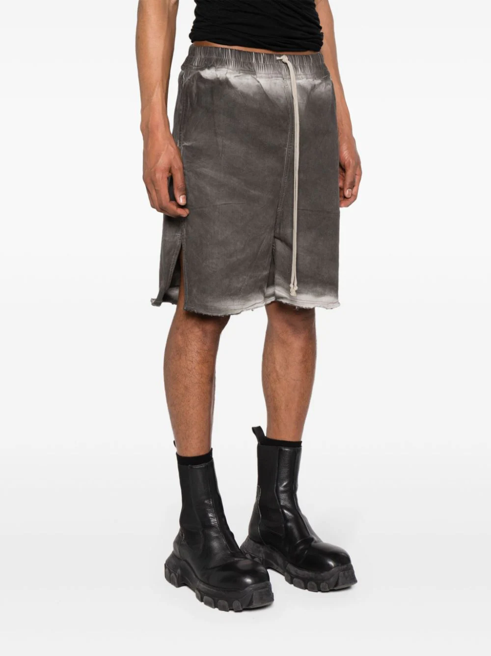 Shop Rick Owens Men Denim Long Boxers Shorts In 78 Dark  Dust