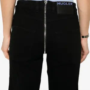 Shop Mugler Women Zipper Jeans In 1999 Black