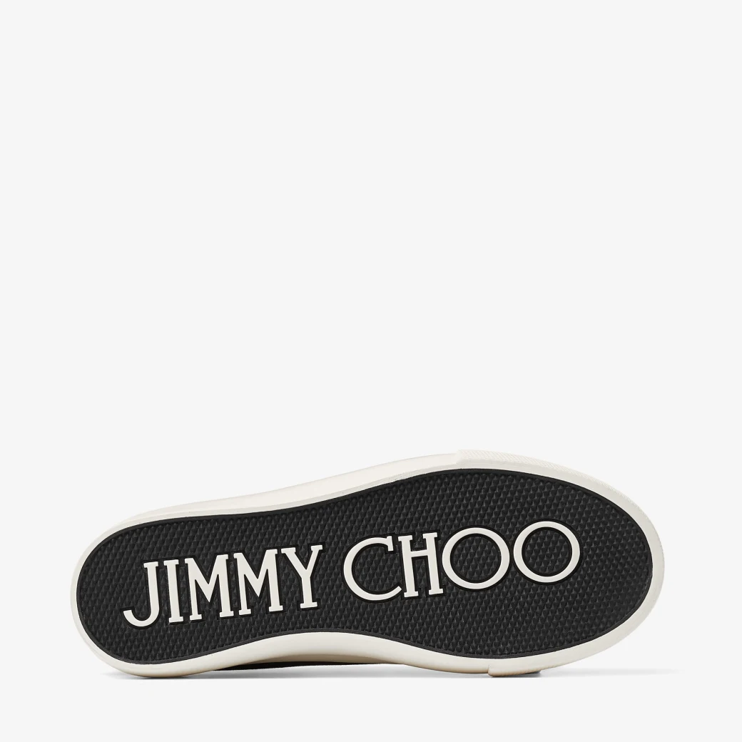 Shop Jimmy Choo Women Canvas Logo Embroidery Shoes In X Black/latte