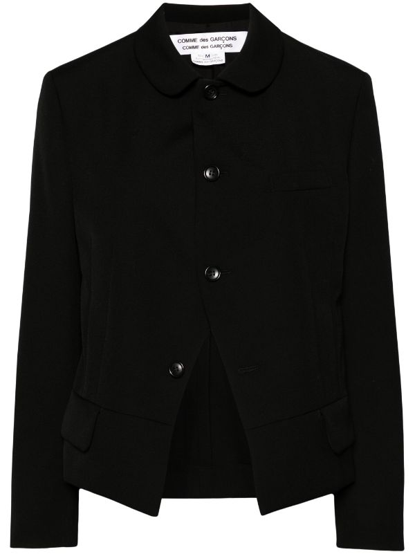 Shop Comme Des Garçons Comme Des Garçons Comme Des Garcons Comme Des Garcons Women Big Collar Lace Jacket In Black