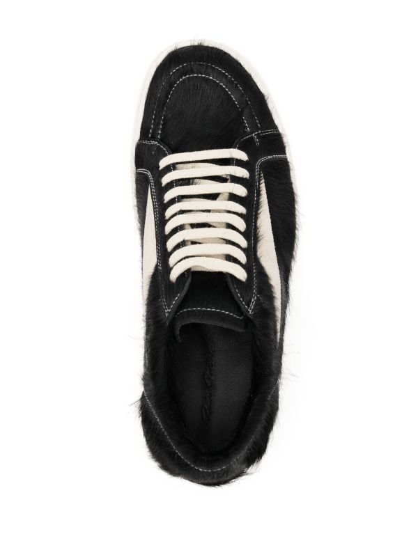 Shop Rick Owens Men Pelliccia Vintage Fur Sneaks In 911 Black/milk/milk