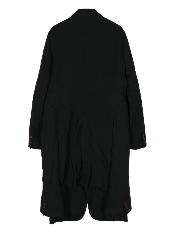 Shop Comme Des Garçons Homme Deux Comme Des Garcons Homme Plus Men Uneven Hem Coat In Black