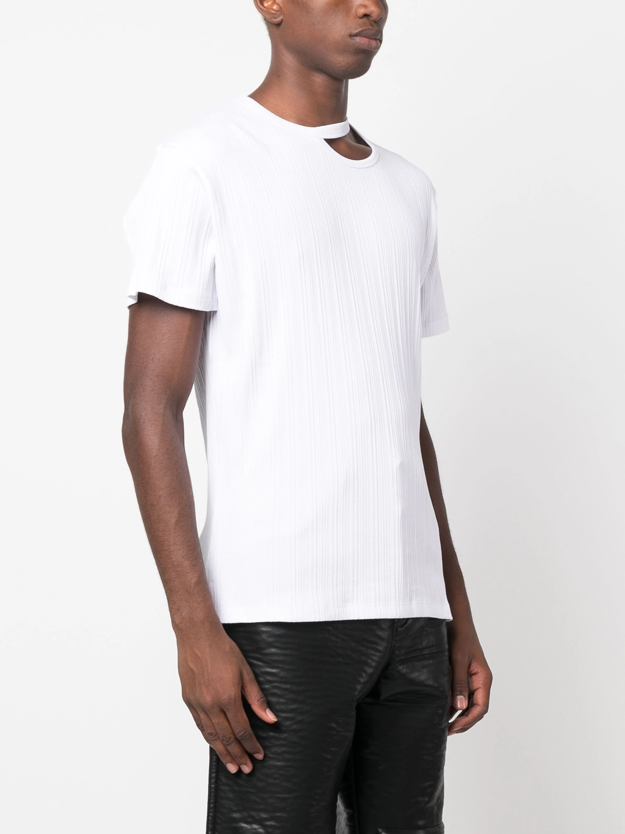 Shop Louis Gabriel Nouchi Men With Signature Opening T-shirt In 002 White