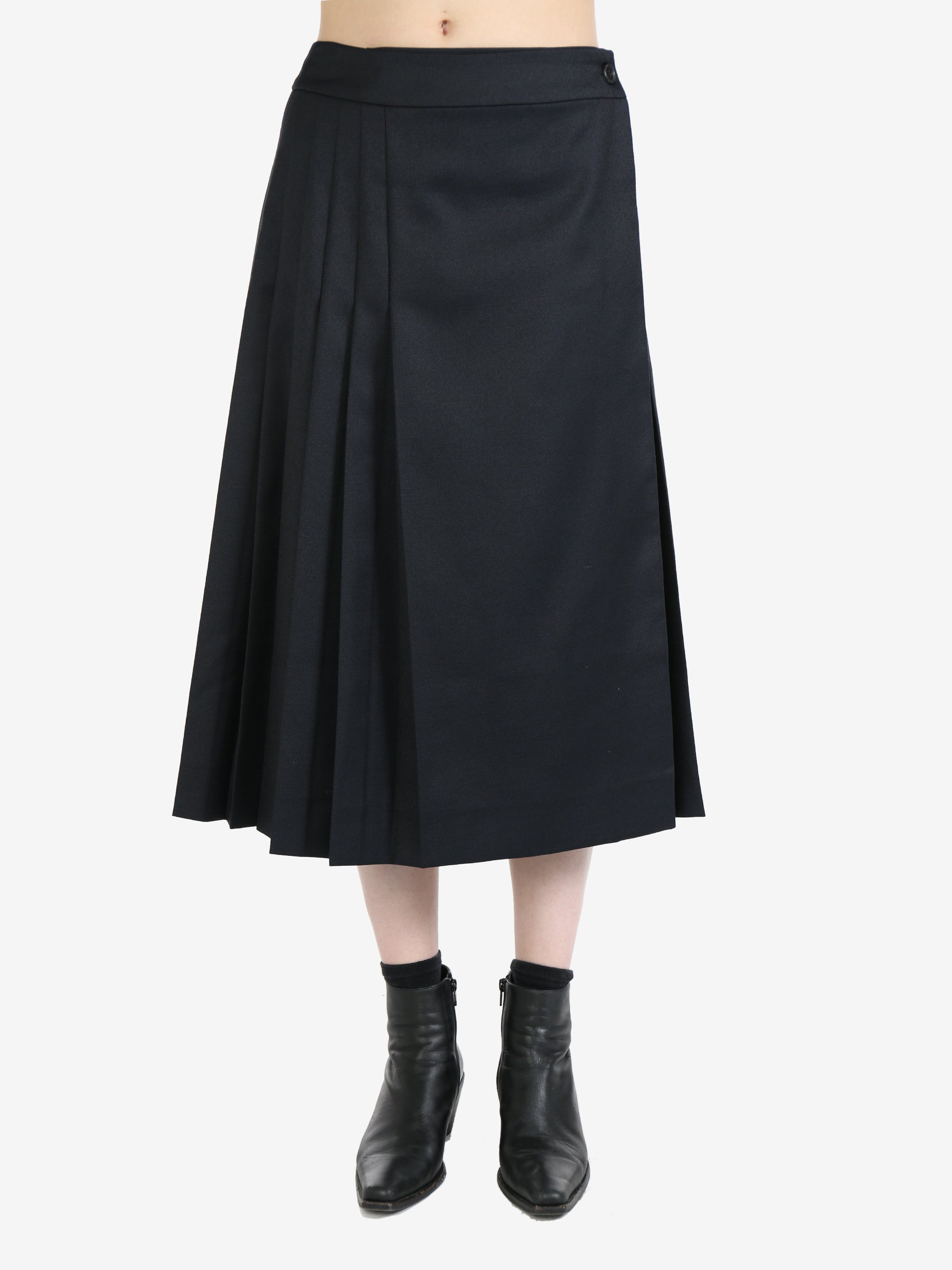 Margaret Howell Women Flat Front Kilt In Black