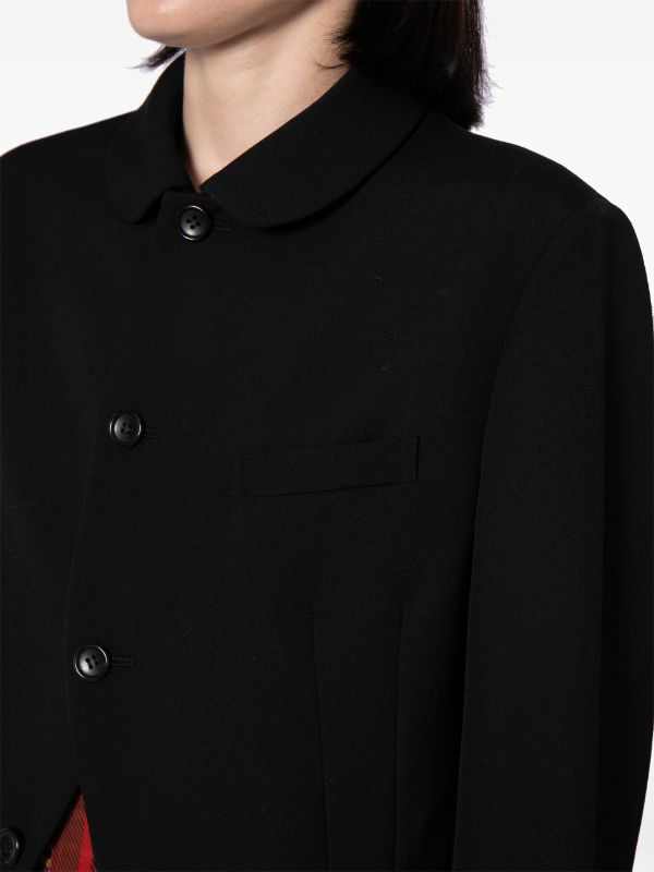Shop Comme Des Garçons Comme Des Garçons Comme Des Garcons Comme Des Garcons Women Big Collar Lace Jacket In Black
