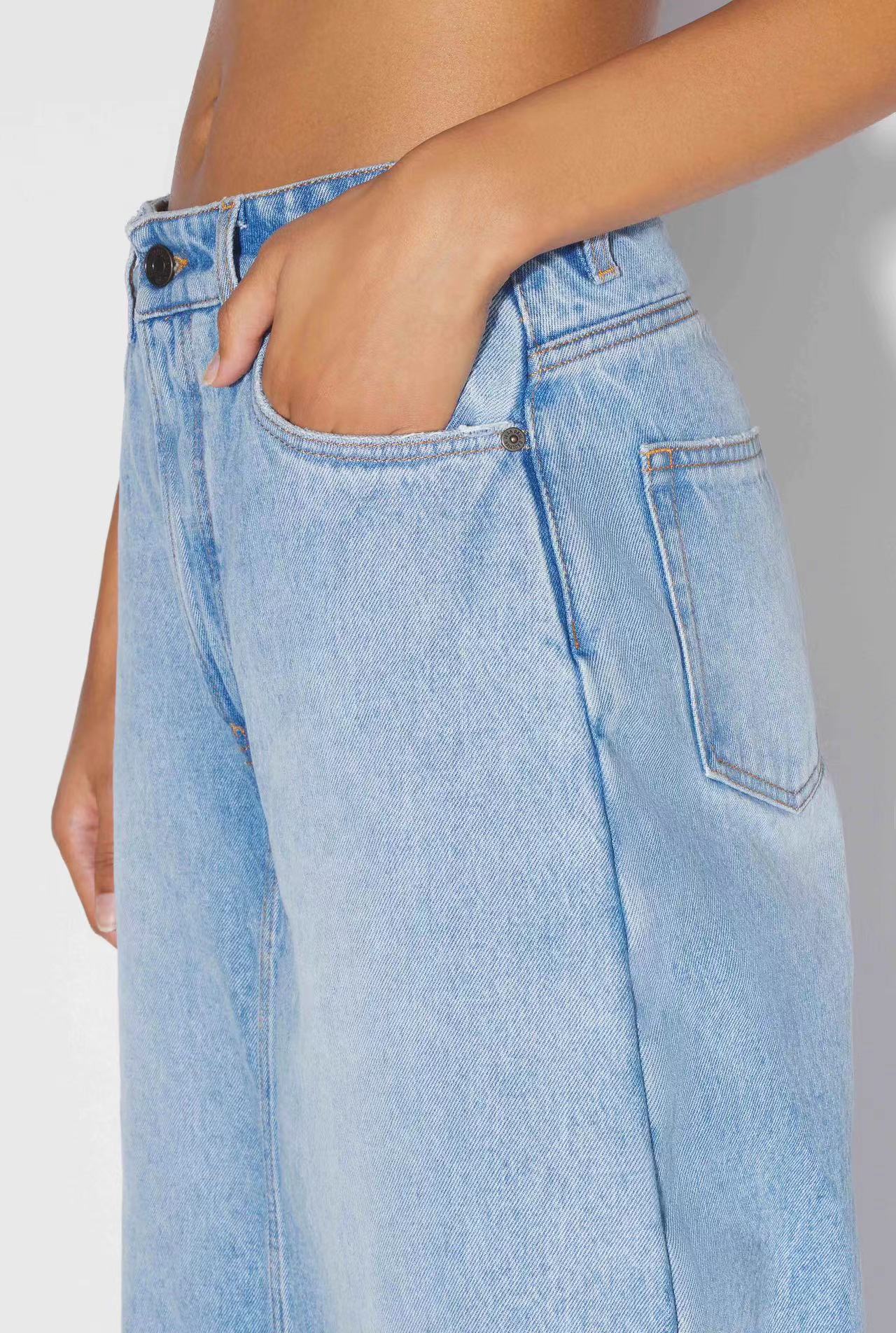 Shop Jean Paul Gaultier Women Denim Pant Skirt In 56 Lightblue