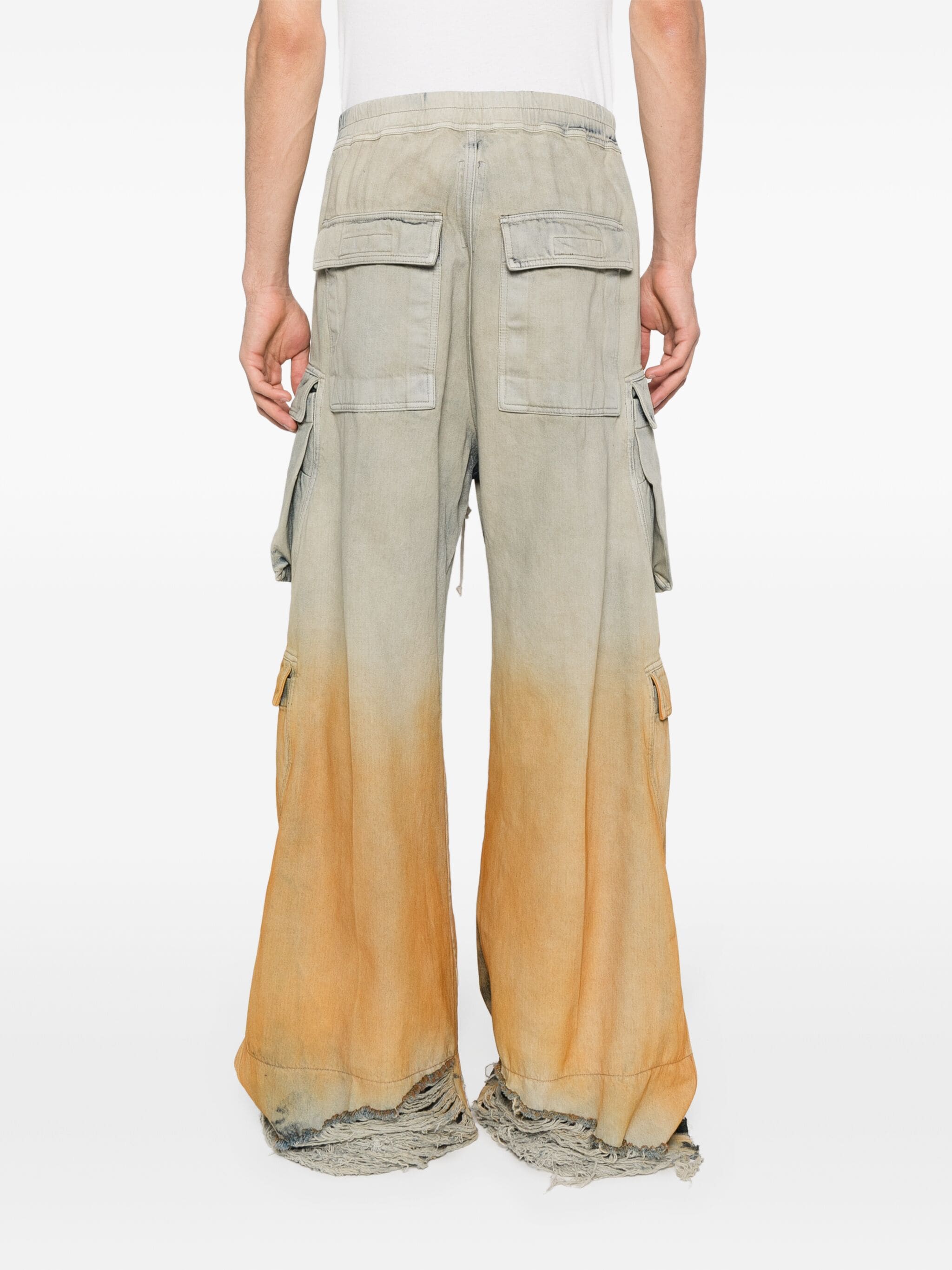 Shop Rick Owens Drkshdw Men Denim Double Cargo Jumbo Pants In 4653d Sky/orange Degrade