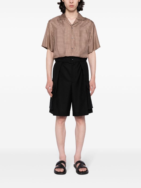 Shop Dries Van Noten Men Cargo Shorts In 900 Black