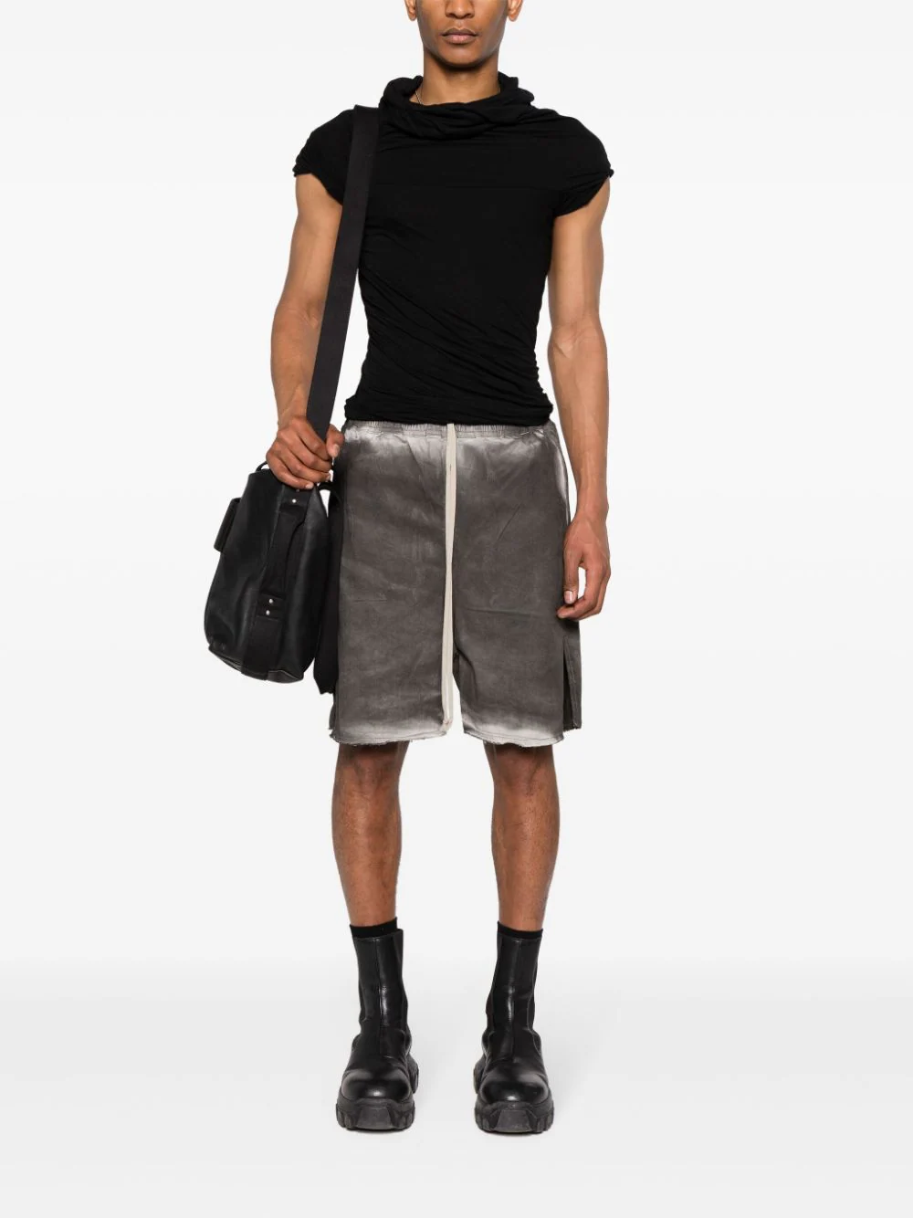 Shop Rick Owens Men Denim Long Boxers Shorts In 78 Dark  Dust