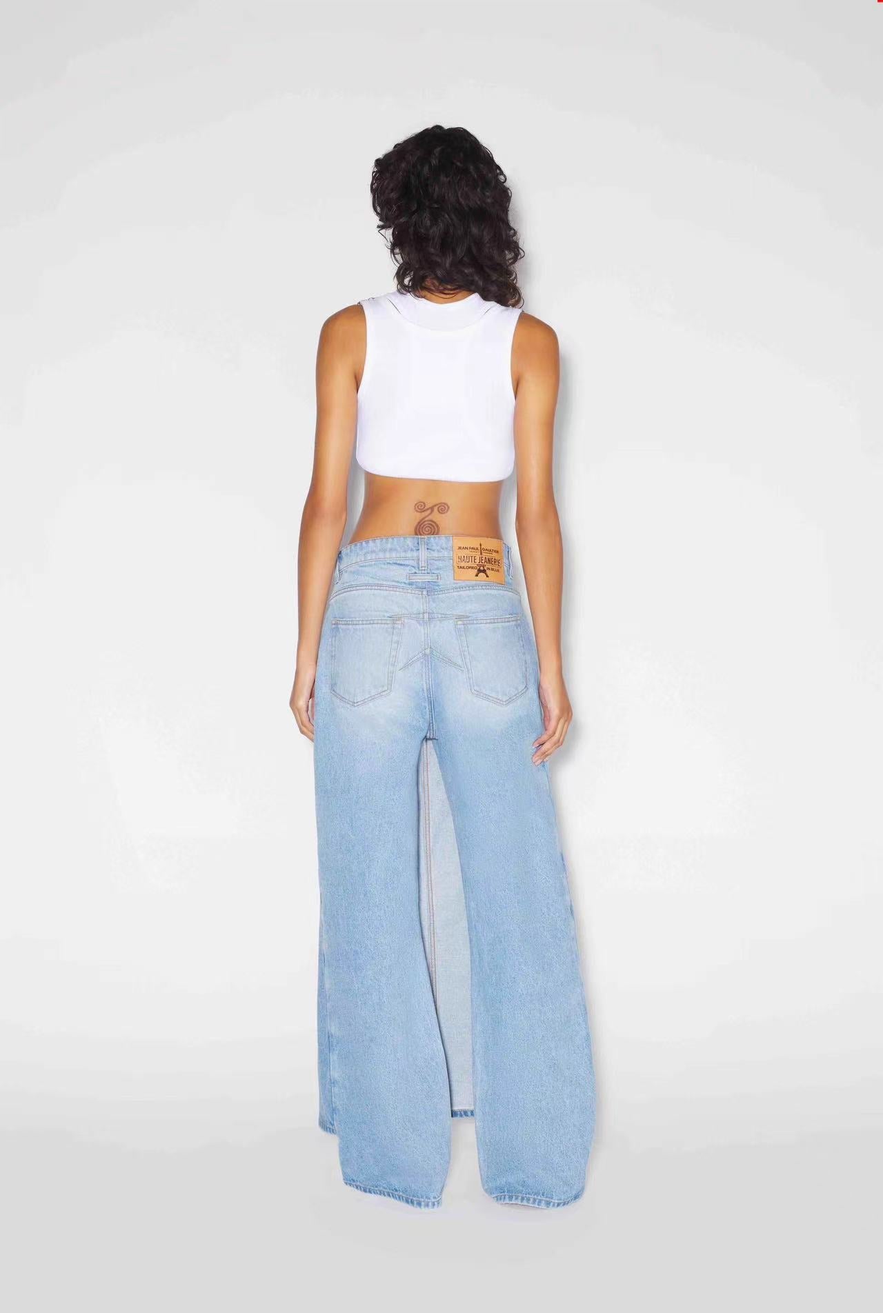 Shop Jean Paul Gaultier Women Denim Pant Skirt In 56 Lightblue