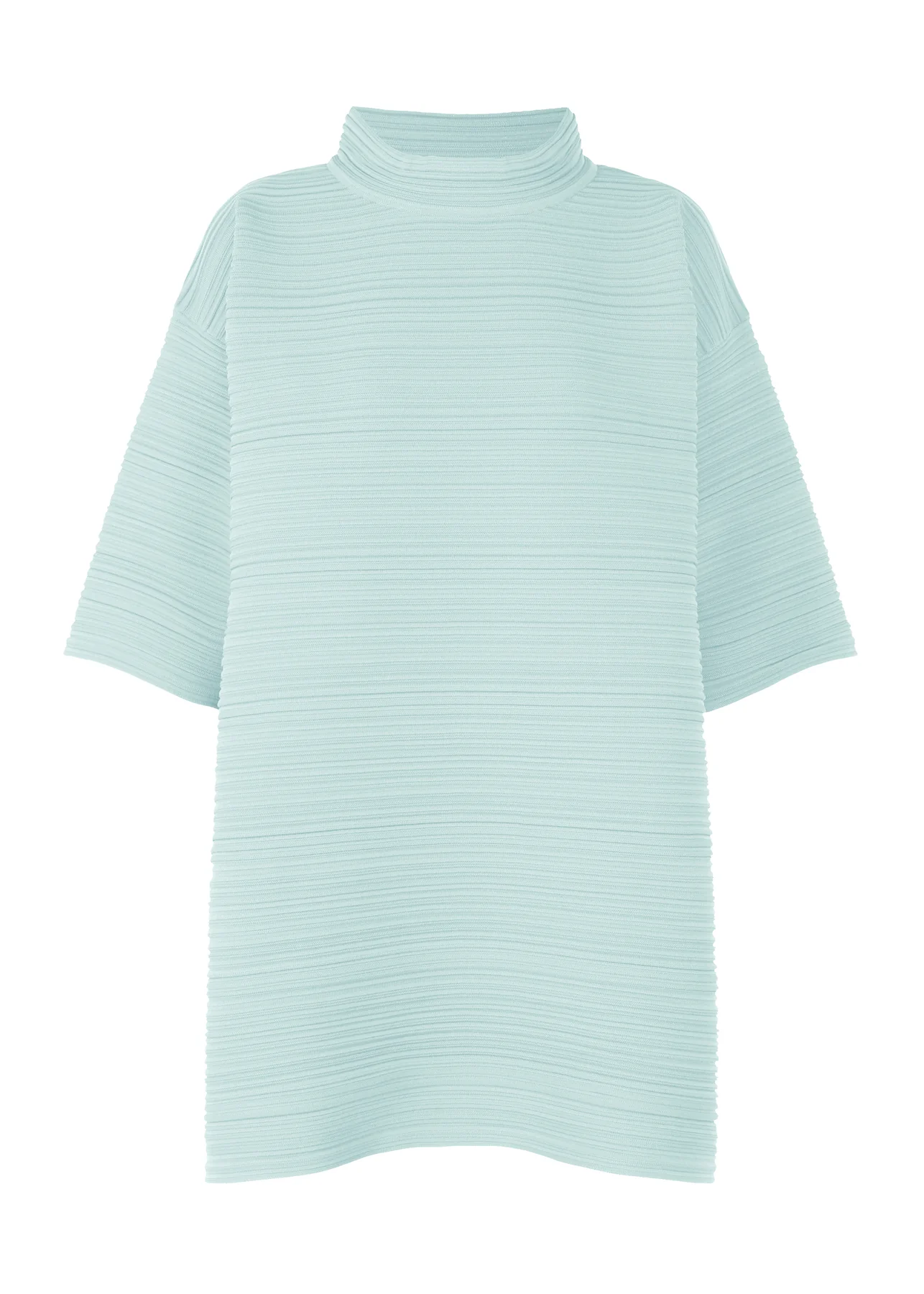 Shop Issey Miyake Pleats Please  Women Crepe Knit Shirt In 70 Light Blue