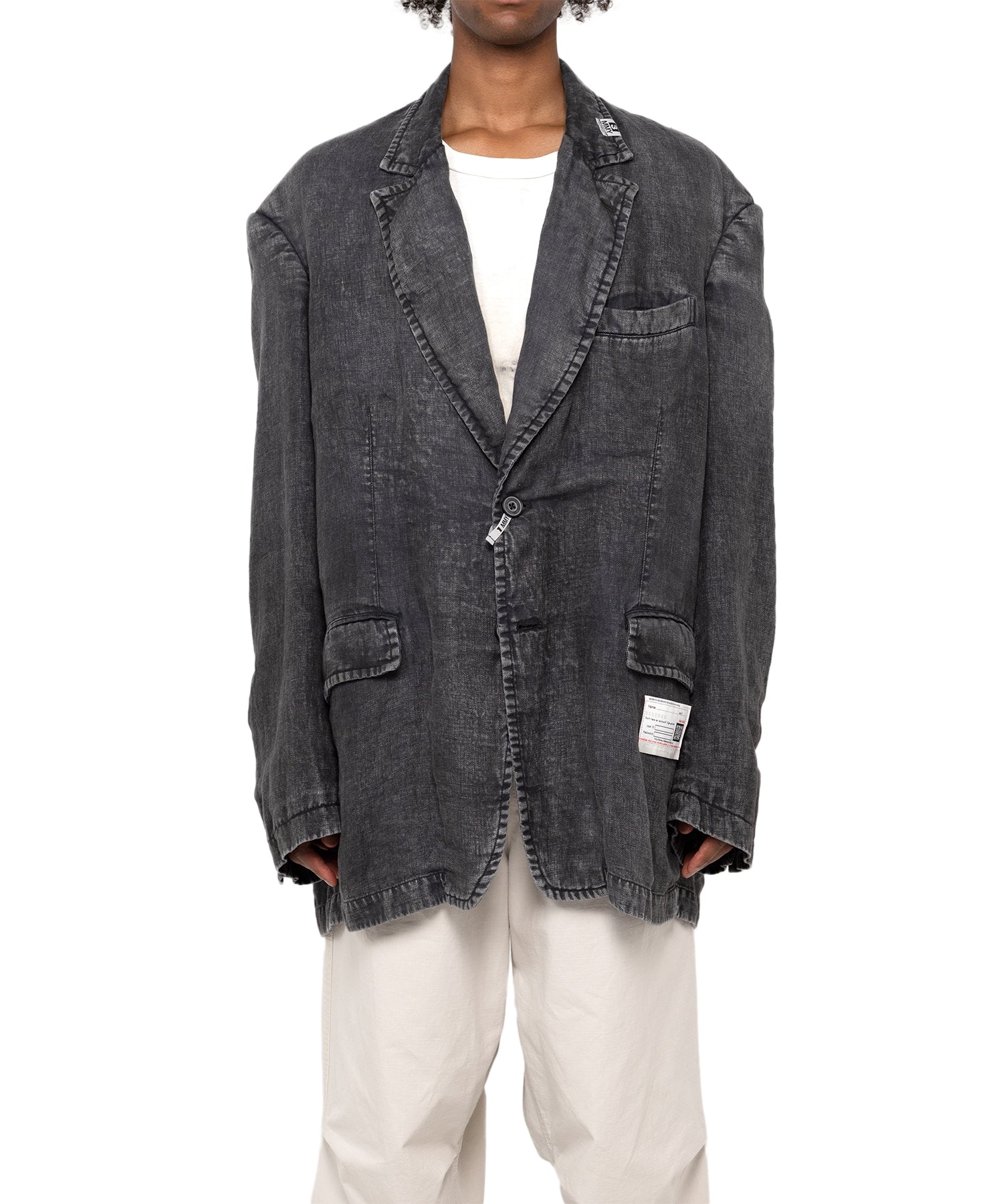 Shop Miharayasuhiro Maison Mihara Yasuhiro Men Linen Jacket In Black