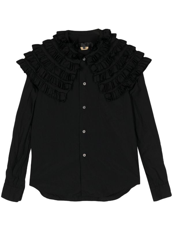 Shop Comme Des Garçons Comme Des Garçons Comme Des Garcons Comme Des Garcons Women Button Front Blouse In Black