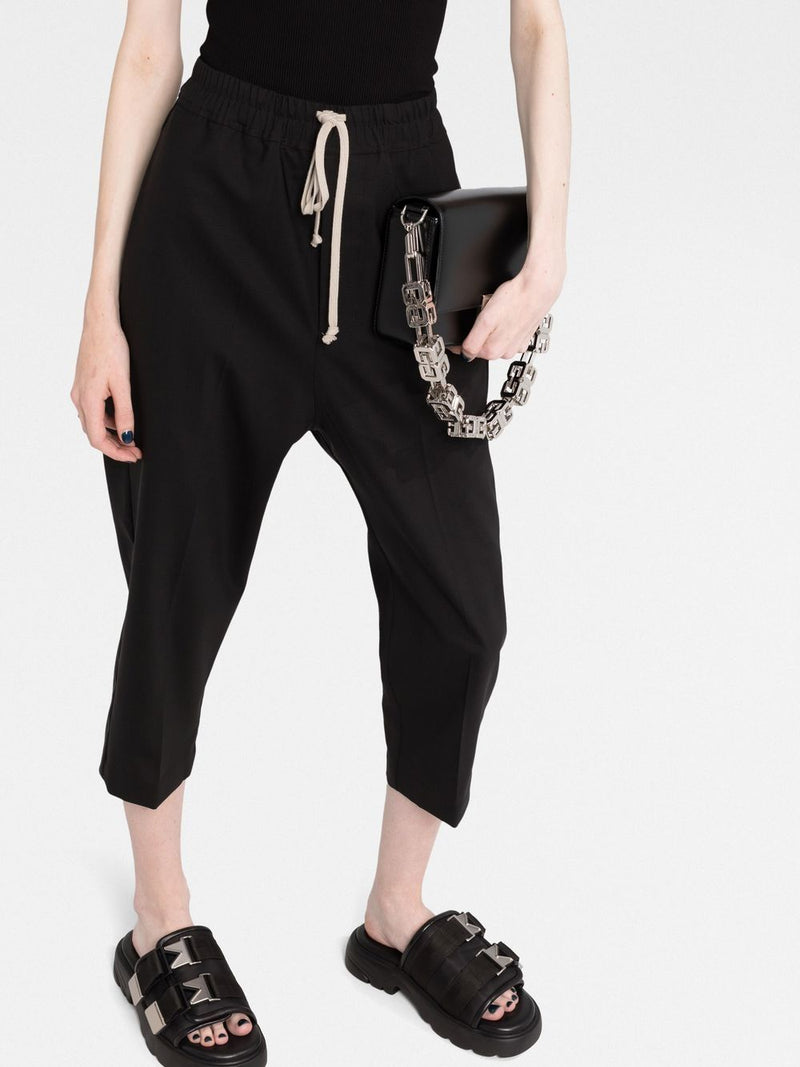 RICK OWENS WOMEN DRAWSTRING ASTAIRES CROPPED PANTS - NOBLEMARS