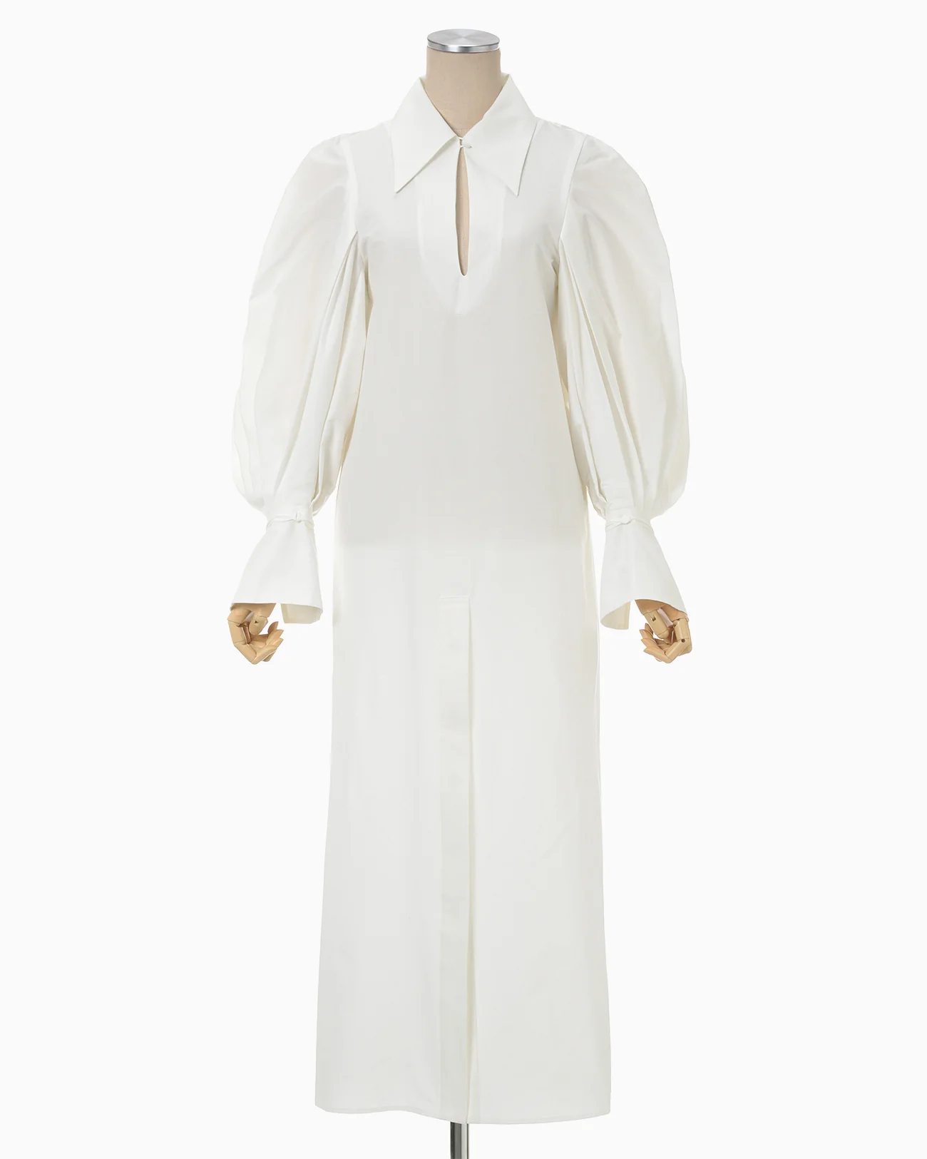 Women Cotton Silk Broad Basket Motif Shirt Dress In White