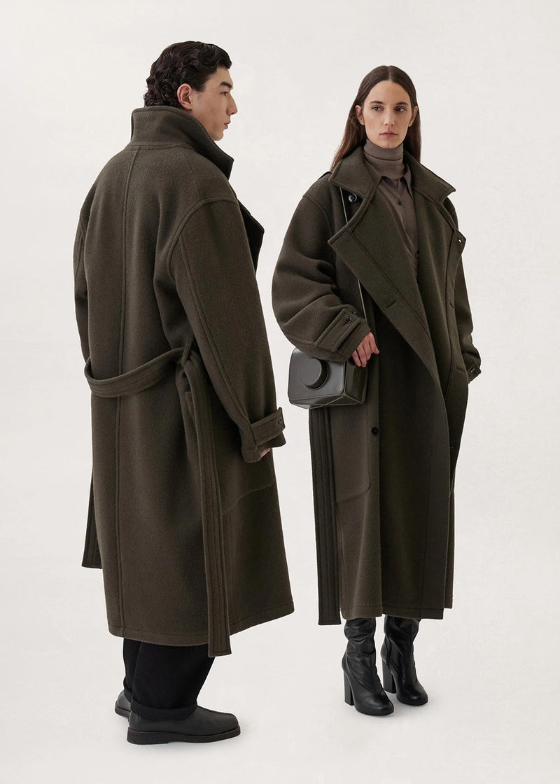 期間限定お試し価格】 lemaire — wrap Pewter coat カーキ - htii.edu.kz