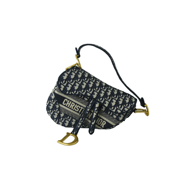 Pouch with Strap Beige and black Dior Oblique jacquard