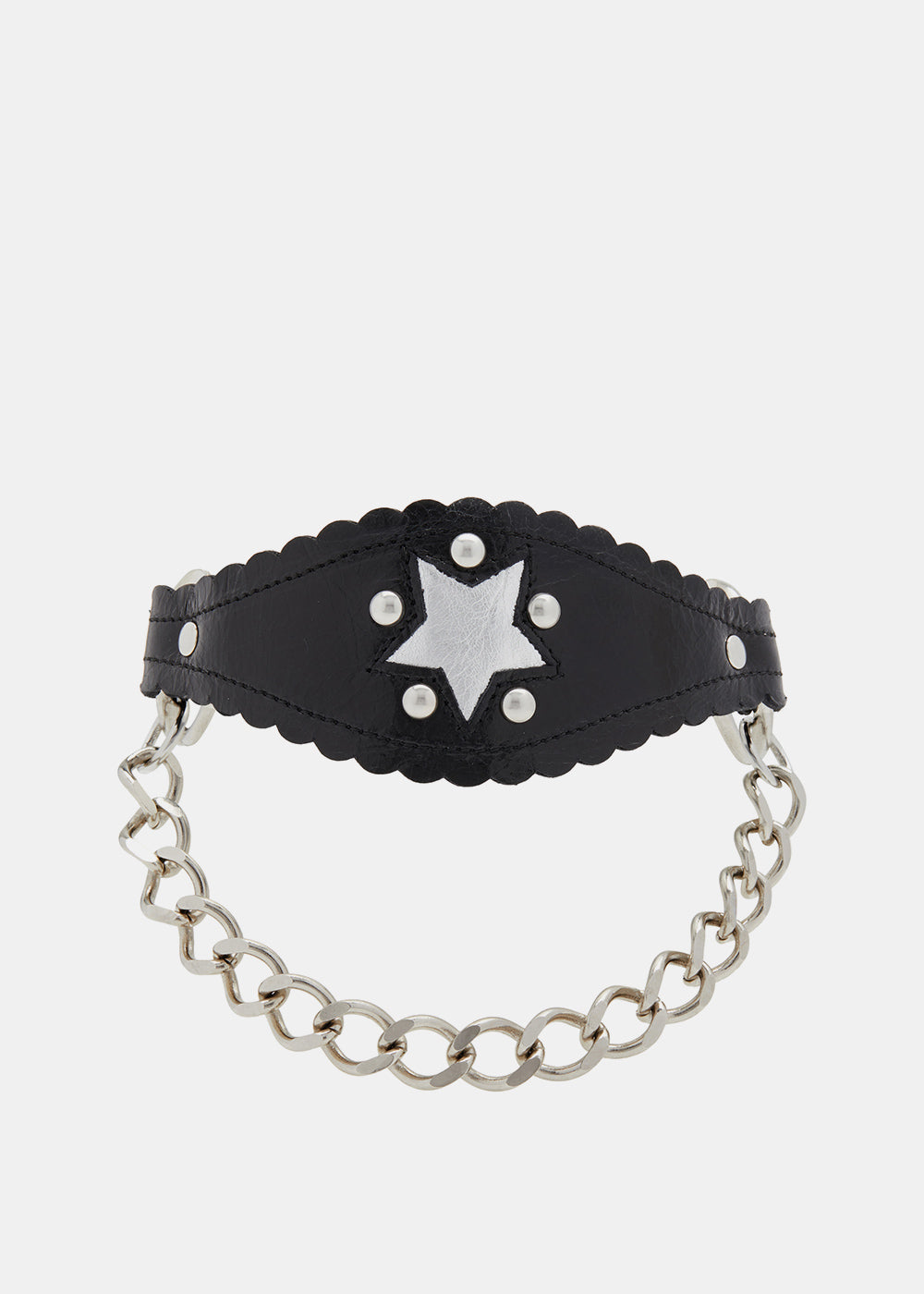 ALESSANDRA RICH ALESSANDRA RICH BLACK LEATHER & CHAIN CHOKER