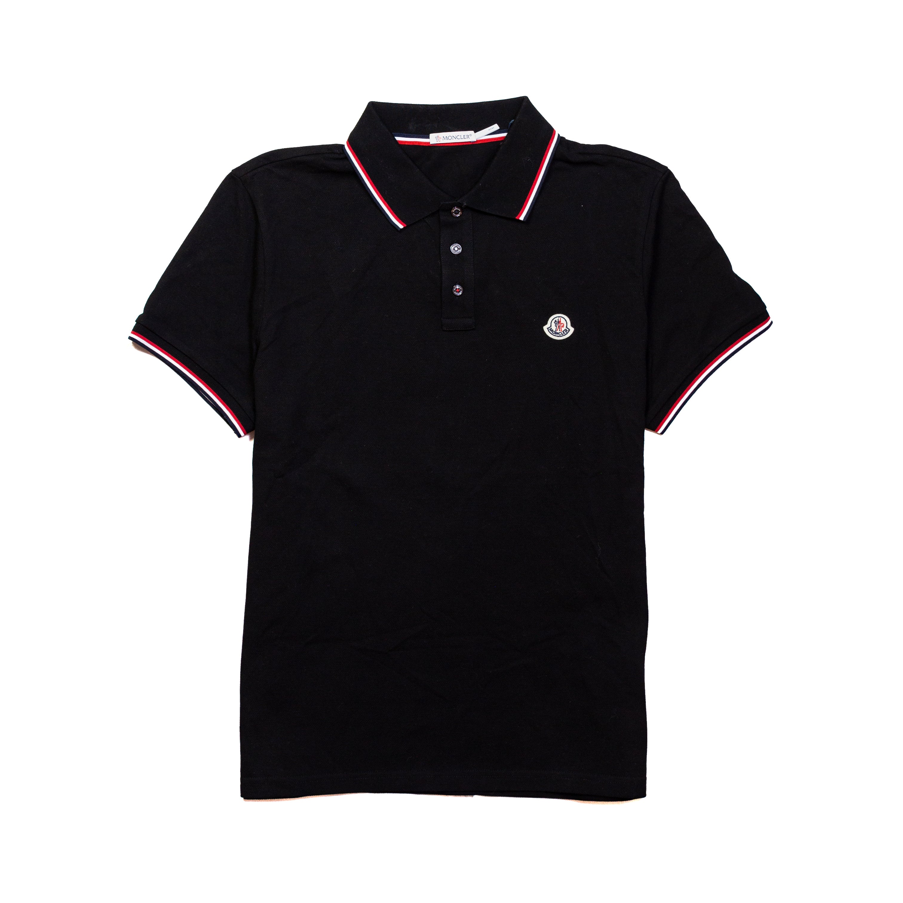 MONCLER MONCLER COLLECTION LOGO POLO SHIRT BLACK