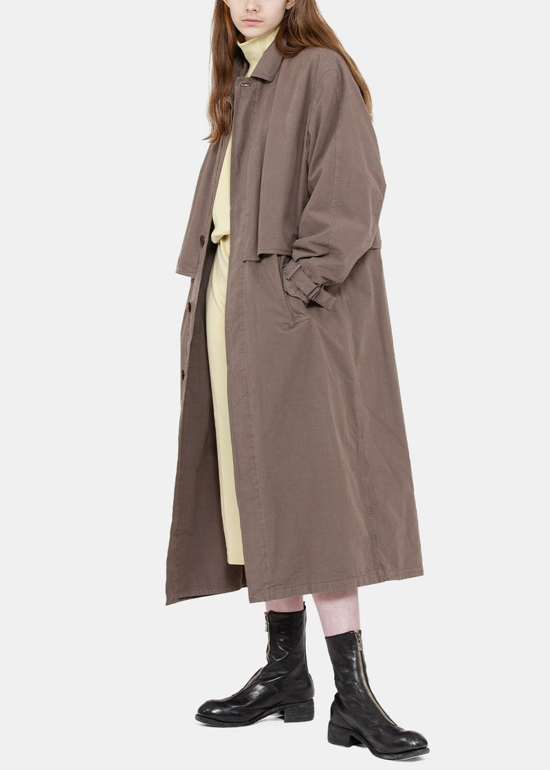 Lemaire Chestnut Storm Flap Coat - NOBLEMARS