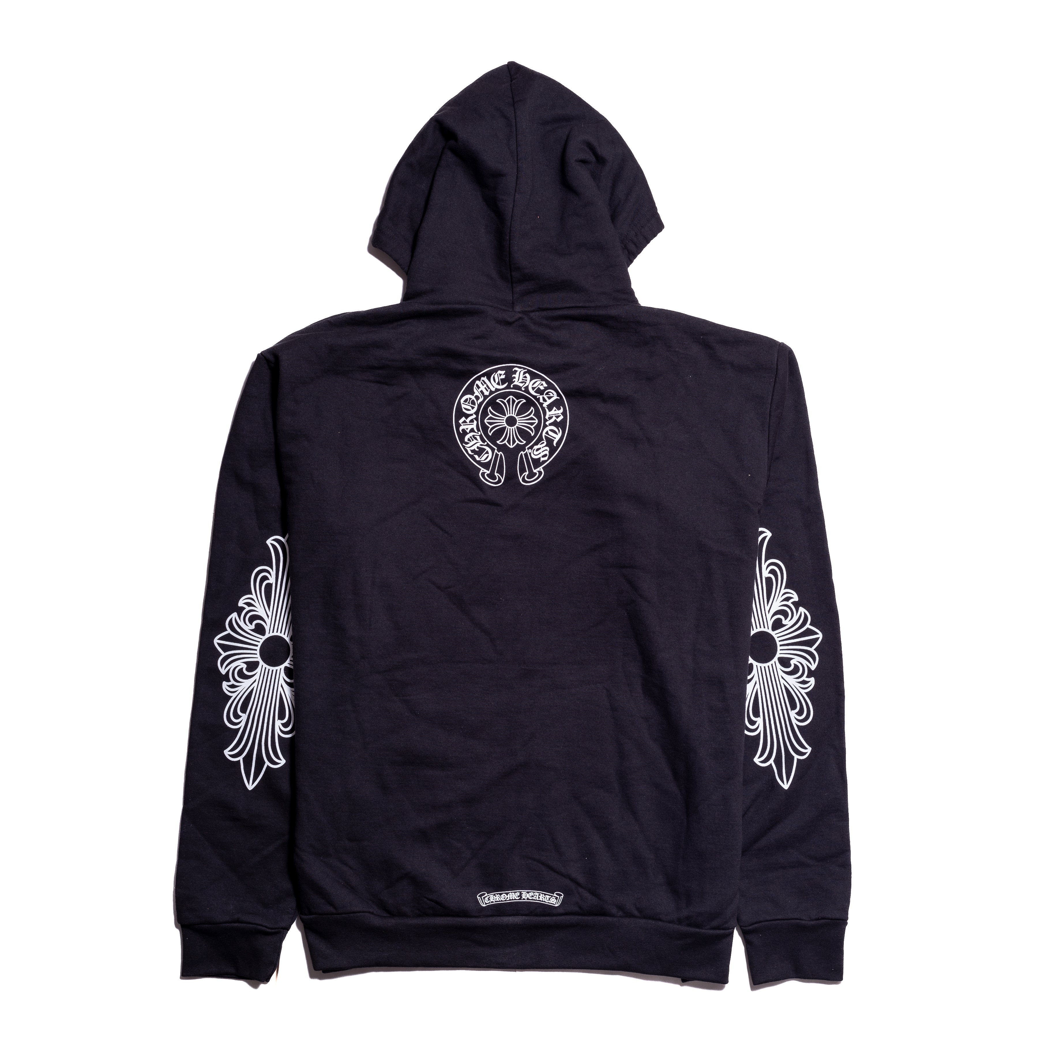 Chrome Hearts T Logo Zip-up Hoodie Black In M | ModeSens