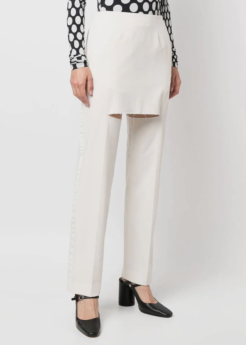 MM6 Maison Margiela Off-White Cut-Out Pants - NOBLEMARS