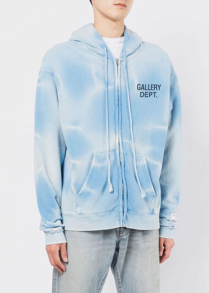 Gallery Dept. Blue Zip Up Hoodie - NOBLEMARS