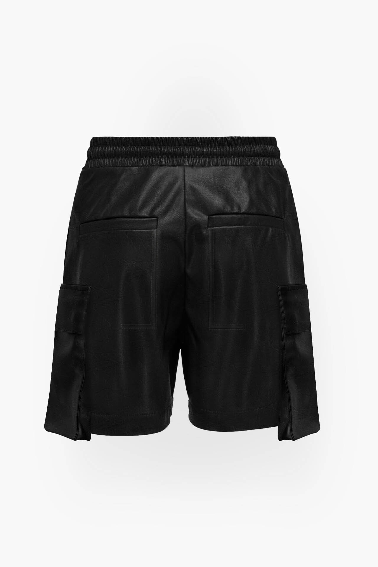 Shop Akings Zip Leather Cargo Shorts In Red