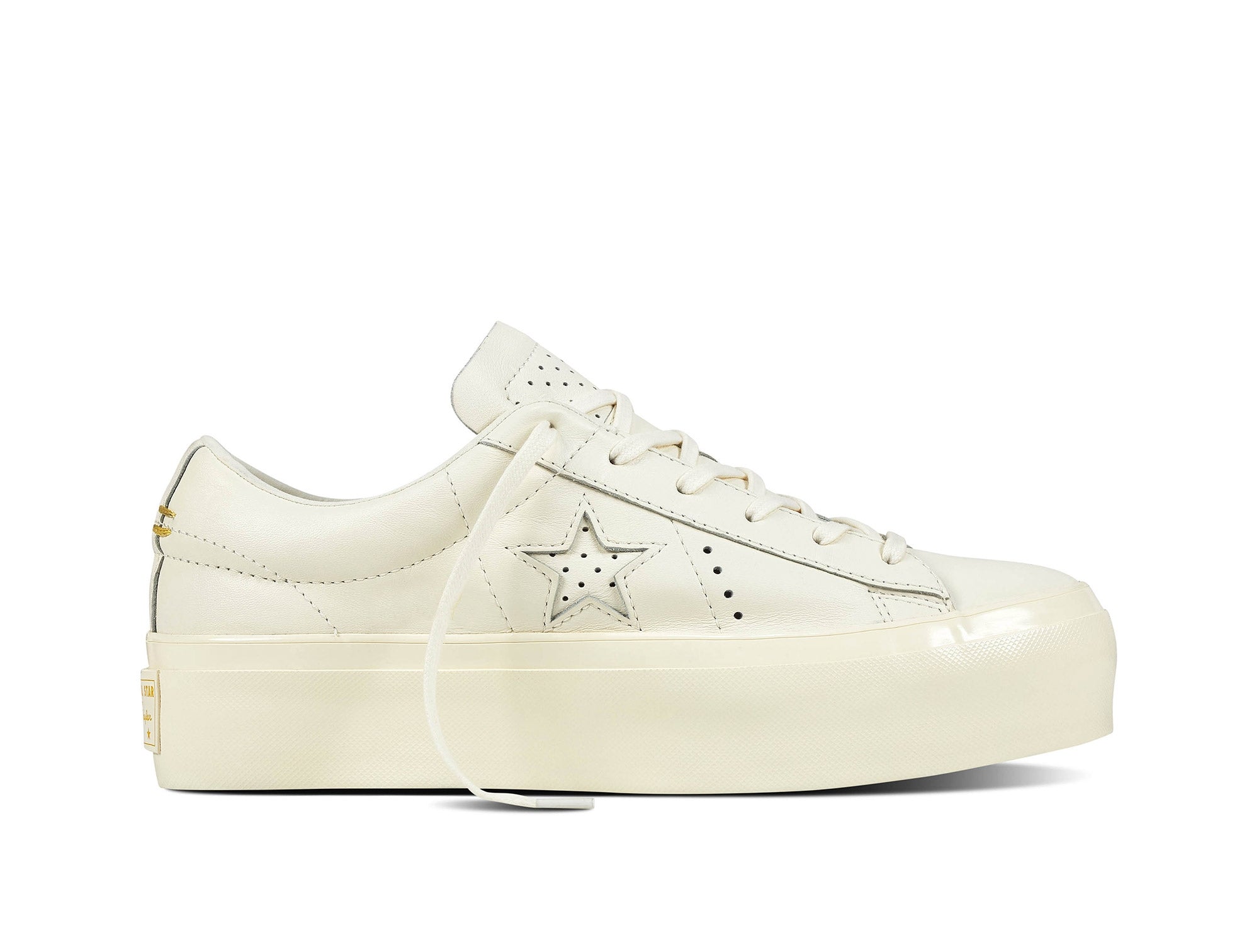 Zapatilla Converse Plataforma Cuero Mujer Blanco - Kicks