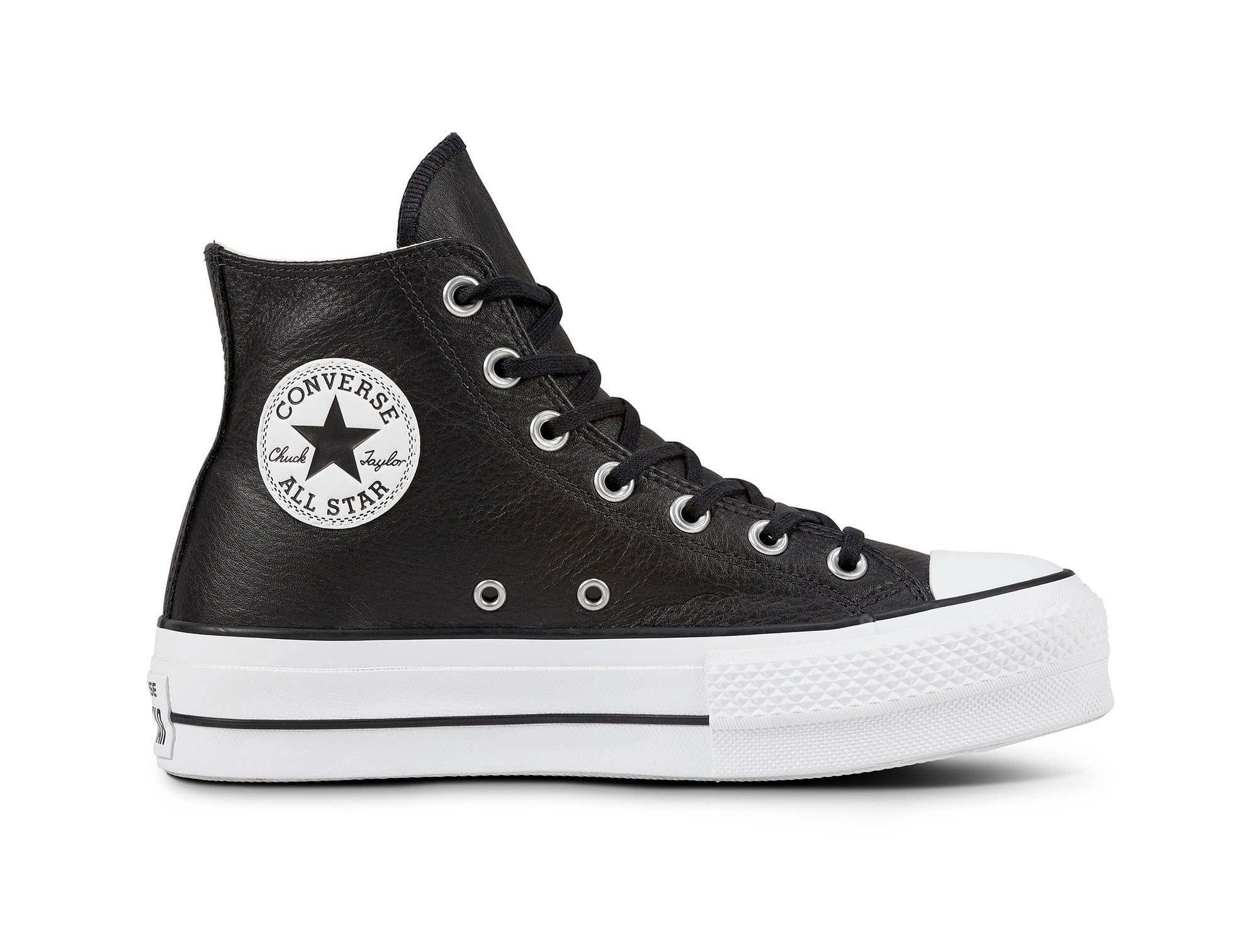 Zapatilla Chuck Taylor Cuero Mujer Negro Real Kicks