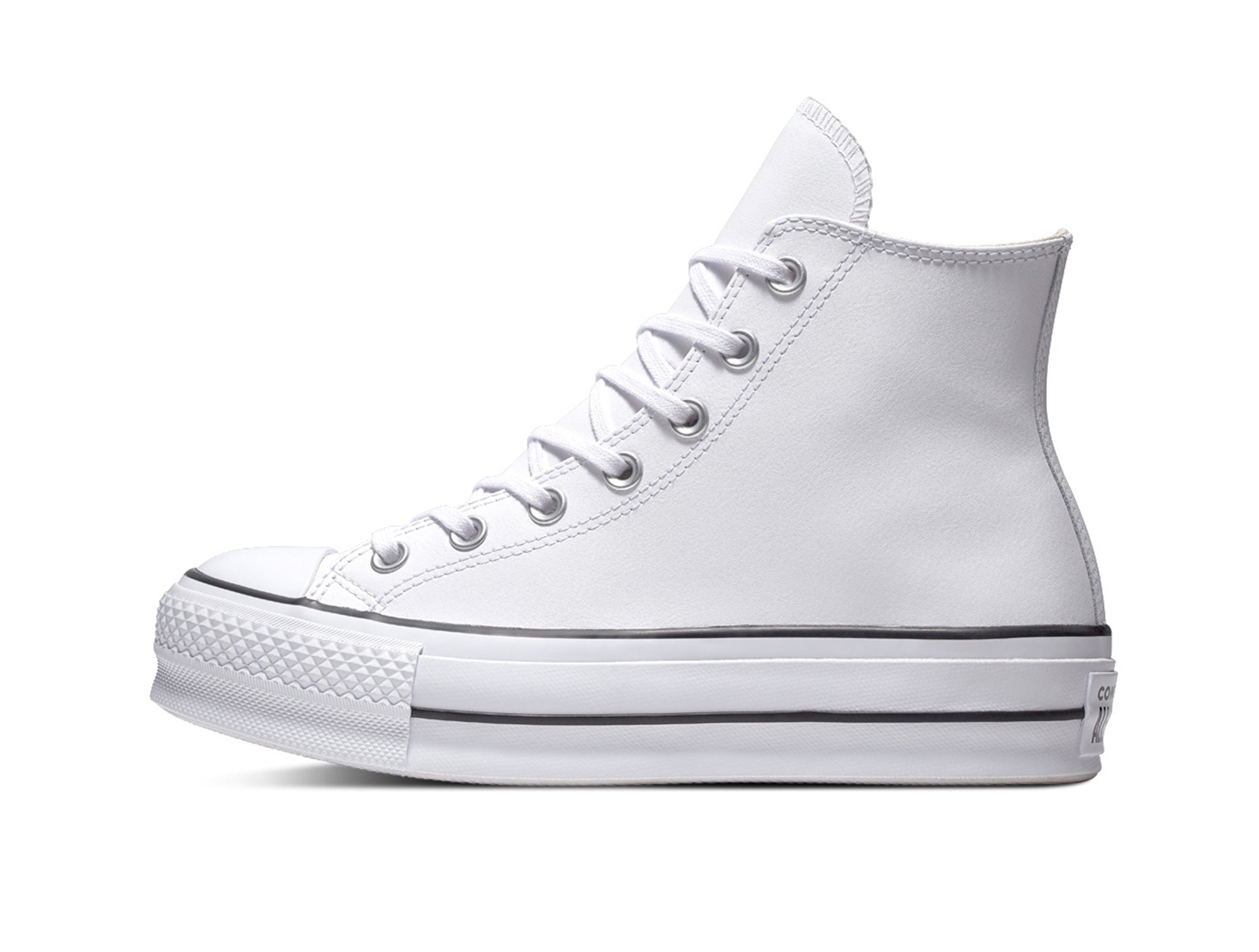 Compadecerse Giro de vuelta Espectador Zapatilla Converse Chuck T. Plataforma Cuero Mujer Blanco - Real Kicks