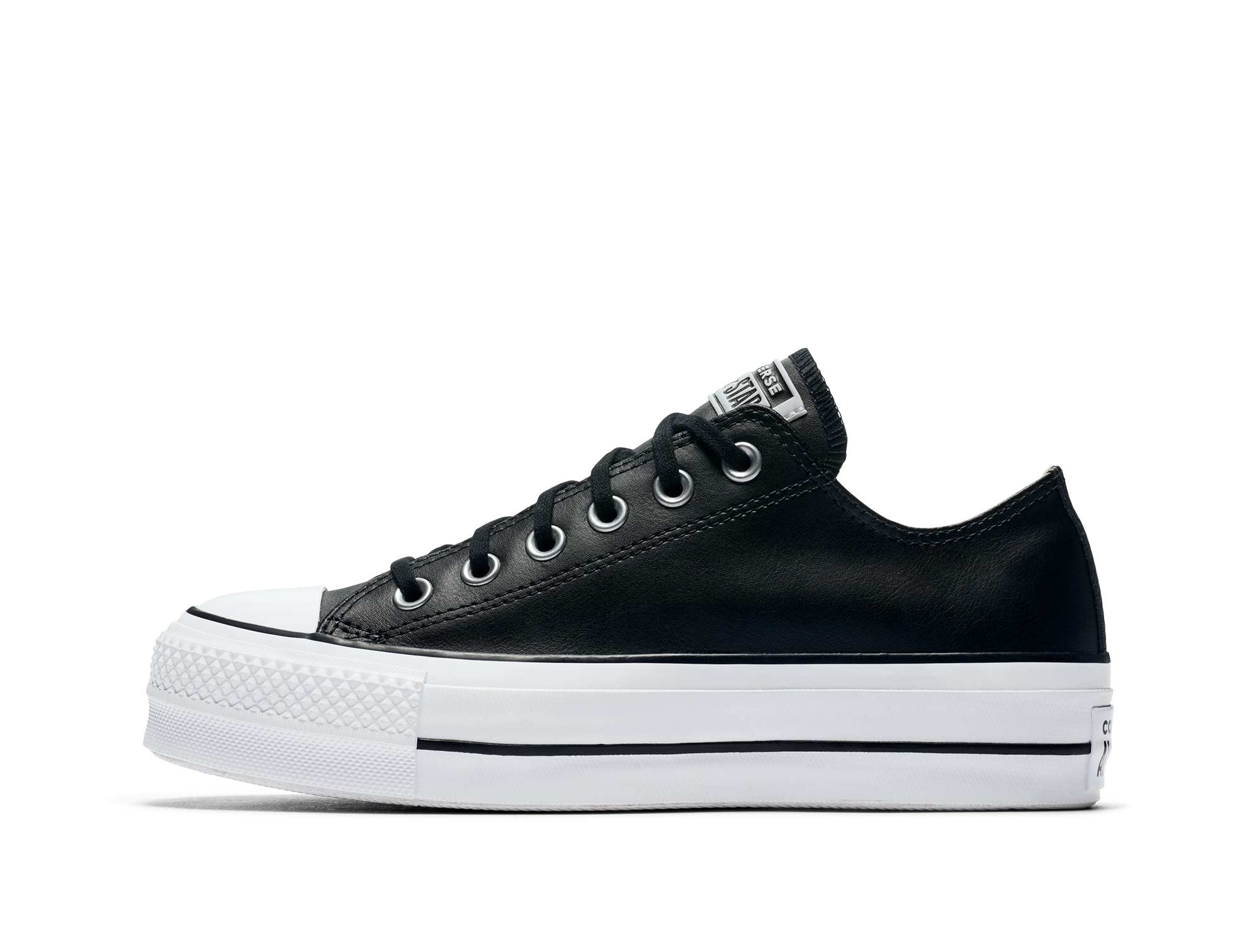 Zapatilla Chuck Taylor Cuero Mujer Negro Real Kicks