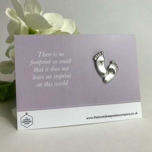 Remembrance Pin with 'There Is No Footprint Too Small...' Message Card - Assorted Pins