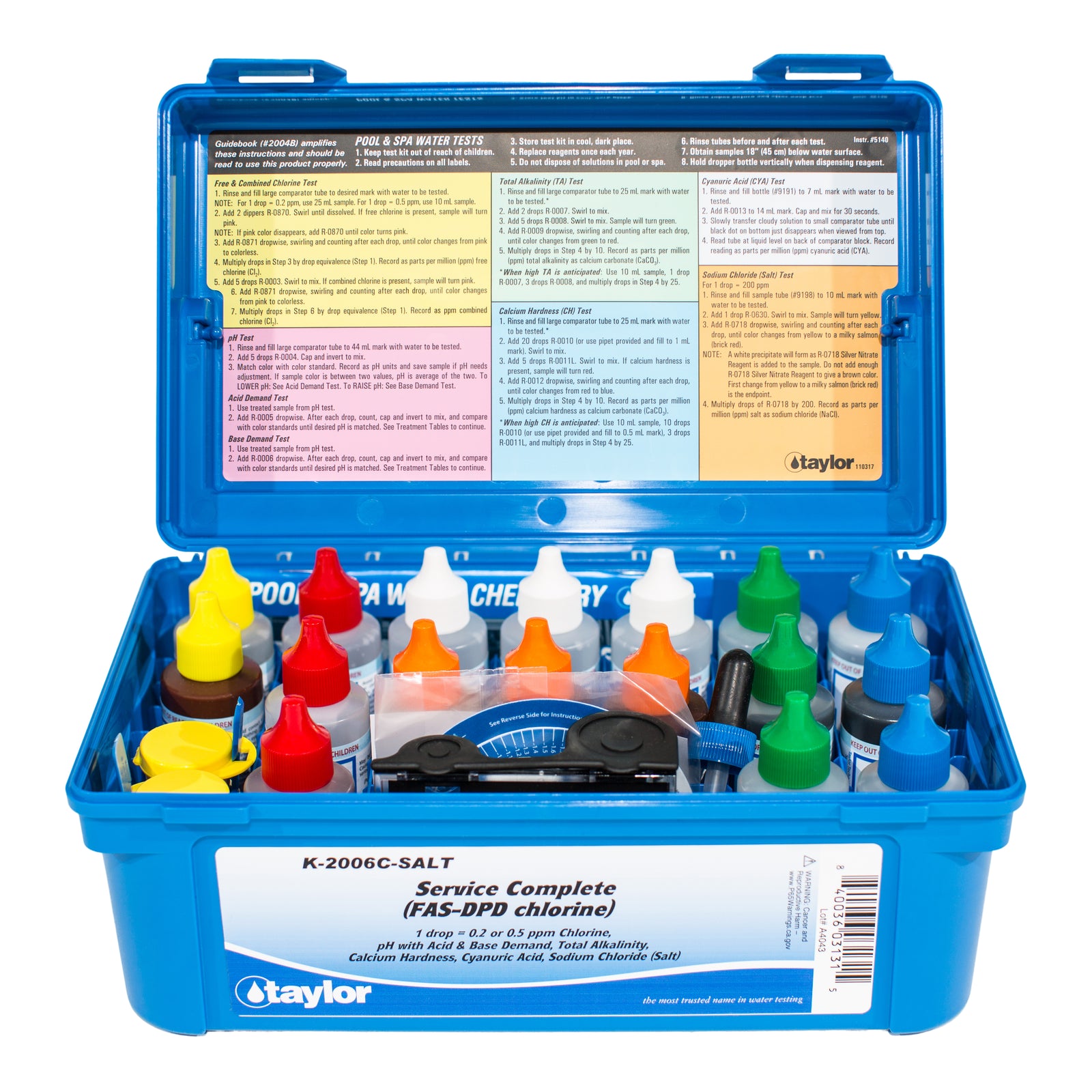 Taylor K-2006C-SALT Complete (FAS-DPD Chlorine) Test Kit – Pool Geek